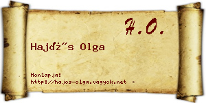 Hajós Olga névjegykártya