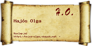 Hajós Olga névjegykártya